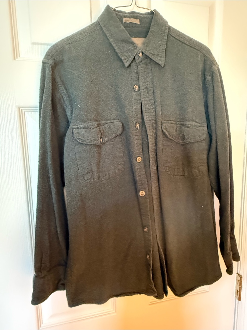 St. John’s Bay women’s medium gray Button-Up flannel Shirt